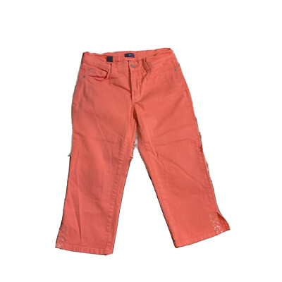 NYDJ Orange Crop Jeans Women's Size 6  Cute Summer-image