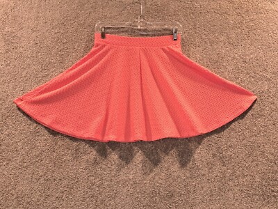 SO Junior Women's Skater Skirt Size S Orange/Pink Rayon Knit Pre-owned -image