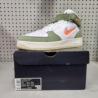 2022 NIKE AIR FORCE 1 MID OIL GREEN ORANGE SZ 11 DQ3505 100  SNEAKERS S31-image
