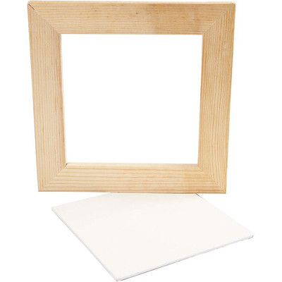 Creativ Company 8 x 20 cm 1-Piece Cotton Wood Framed Canvas Panel, White-image