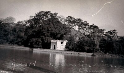VINTAGE NEGATIVE;JOSS HOUSE ON THE CANTON RIVER; CHINA; CIRCA 1912-image