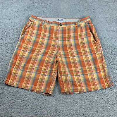 Columbia Shorts Mens 38 Orange Chino Outdoor Lightweight Pockets Casual Men-image