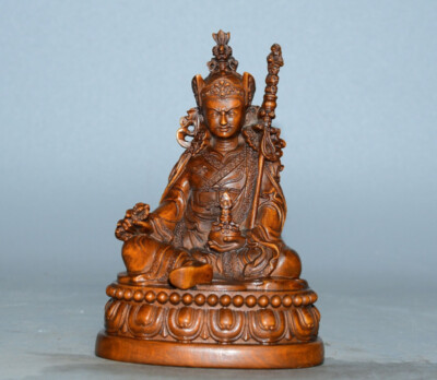 126g Natural wood carving.boxwood.Hand-carved.Exquisite joss.statues s180-image