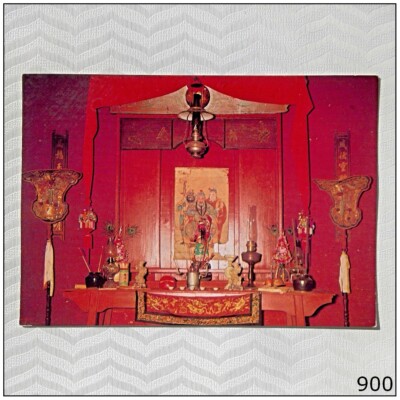  Chinese Joss House Interior View Bendigo Vic Rose Series Postcard (P900)-image