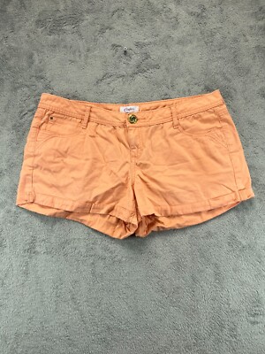 Candies Shorts Juniors 11 Womens 36 Orange Chino Mid Rise Cuffed Casual Ladies-image
