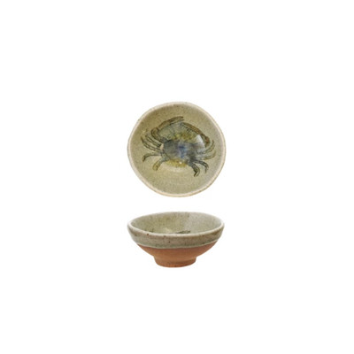 Creative Co-op Blue Crab Hand-Painted Pinch Pot-image