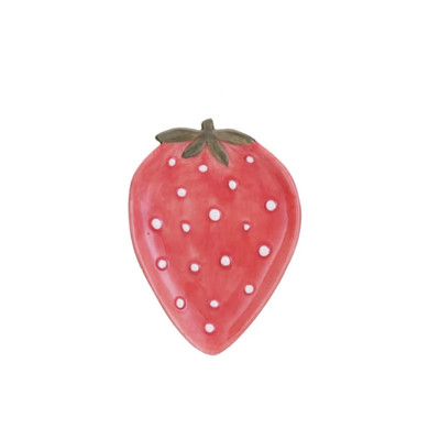 Creative Co-op Strawberry Stoneware Fruit Plate-image