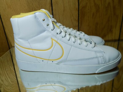 Nike Blazer Mid White Leather, Orange Swoosh Men Size 10 CJ3643-100-image