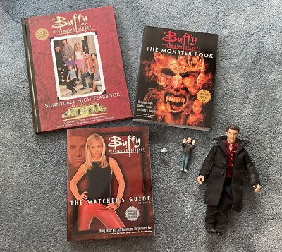 Buffy The Vampire Slayer Books + Angel & Joss Whedon Action Figures boreanaz-image