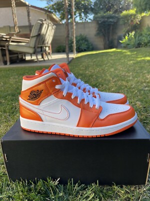 Air Jordan 1 Mid SE - Electro Orange / Black White DM3531 800 Men Size 8-image