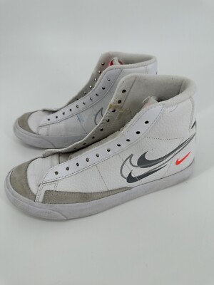Nike Blazer High Top Sneakers Athletic Shoes White / Orange Size 5.5 Y-image
