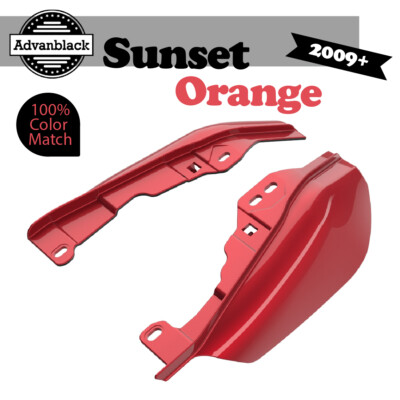 Mid Frame Air Deflectors Heat Shield Trim Covers For Harley 2009+ SUNSET ORANGE-image