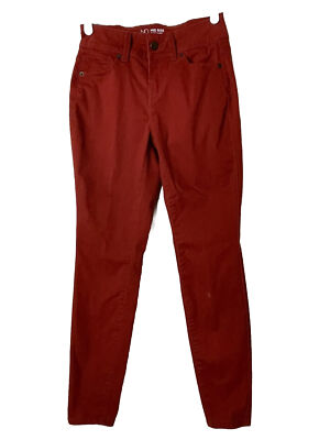 NoBo Womens Jeans Rust Dark Burnt Orange Size 9 Mid Rise Skinny 5 Pocket Stretch-image