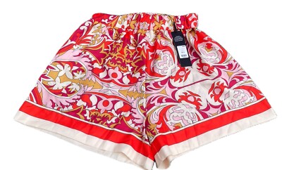 Brand New Fashion Nova loose fit Shorts Size S Orange Multicolored -image