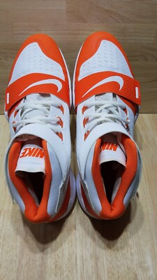 Nike Force Savage Turf Mid Football Cleats Size 15 Mens White Orange AQ8130-100-image