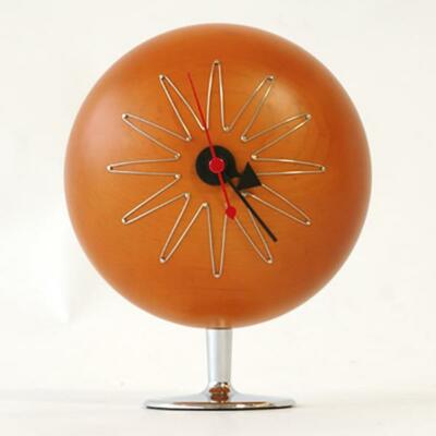 George Nelson Pill Clock Made for Wood Orange Mid Century 150x200mm Reproduct-image