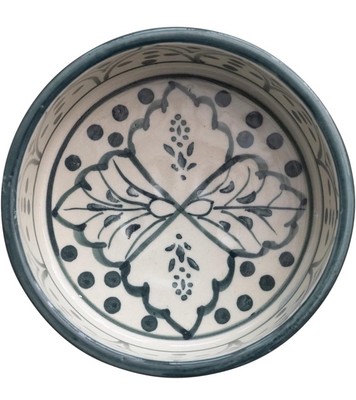 B-3. Creative Co-op Hand-Painted Stoneware Pet Bowl-image