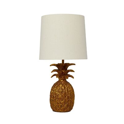 Creative Co-Op Pineapple Shaped Table Lamp with Distressed Gold Finish & Line...-image