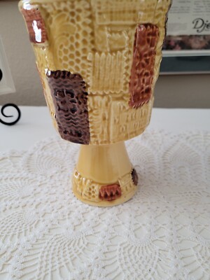 Vintage Collage Napcoware C-8074 Japan Vase Yellow Brown Orange Collectable.-image