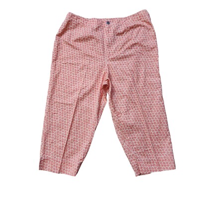 Liz Claiborne Women's Orange White Mid Rise Capri Pant  Size 16-image