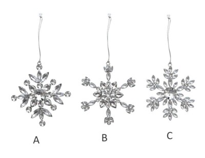 Creative Co-Op Winter Acrylic Jewel Snowflake Ornament 5