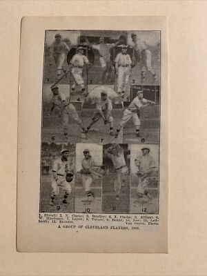 Cleveland Naps Nap Lajoie Addie Joss Bob Rhoads Clarke 1908 Baseball 4X6 Picture-image