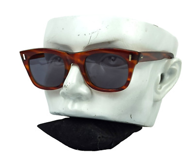 Rare 50s Art Deco Sunglasses Vintage Mid-Century Thick Acetate Amber Frame Italy-image