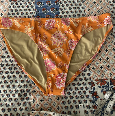 Women’s SZ XXL Old Navy Orange Floral Mid-Rise Swim Bottoms~NeW~-image