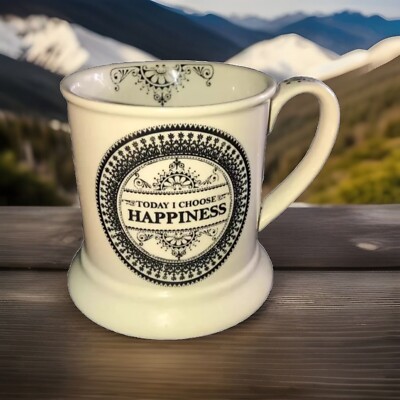 RARE Creative Co-op “TODAY I CHOOSE HAPPINESS” Coffee 12oz Happy Tea Cup Mug-image