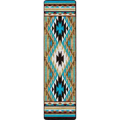 Sallisaw Mesa Tan Diamond Southwestern Lodge Country Farmhouse Area Rug 2'x8'-image