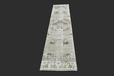 Vintage 2x9 Turkish Oushak Runner Rug Handmade Anatolian Boho Kilim ORANGE-image