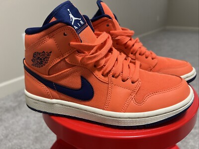 Wmns 6.5 Jordan 1 Mid Turf Orange /blue Void-image
