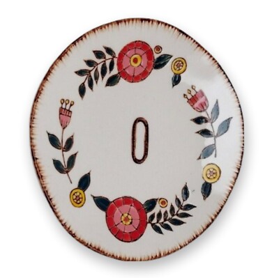 Creative Co-Op Handpainted Monogramed Plate Letter O 5.5