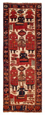 Vintage Hand-knotted Runner Rug 4'2