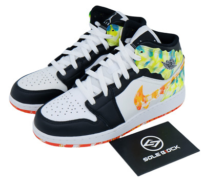 Nike Air Jordan 1 Mid SE GS Drip Retro Sneakers Black White DJ6563-038-image
