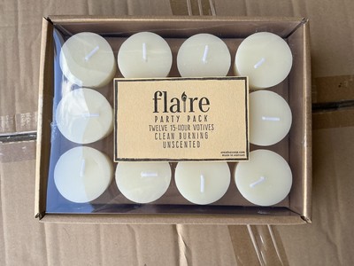 Creative Co-op Flaire 12 Pack 15 Hour Votives Ivory Unscented Candles-image