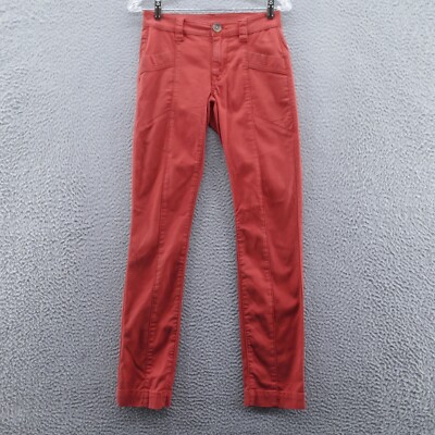 CAbi Womens Explorer Pants Size 0 Copper Orange Mid Rise Utility Stretch Casual-image