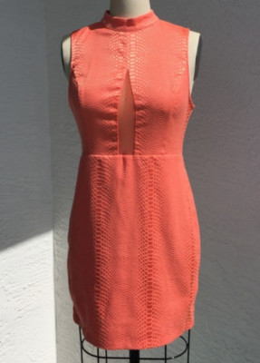 Orange Snake Print High Neck Dress-image