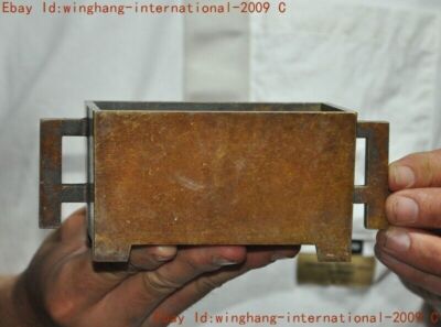 Ancient China Chinese Buddhism temple bronze Joss Incense burner Censer statue-image