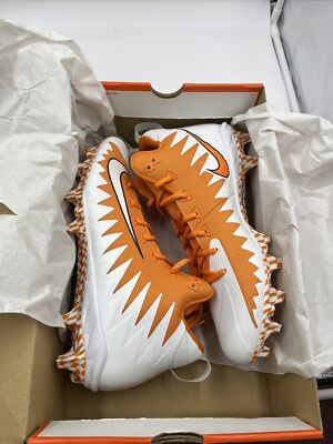 NEW Nike Alpha Menace Pro Mid TD Orange And White Football Cleats-image
