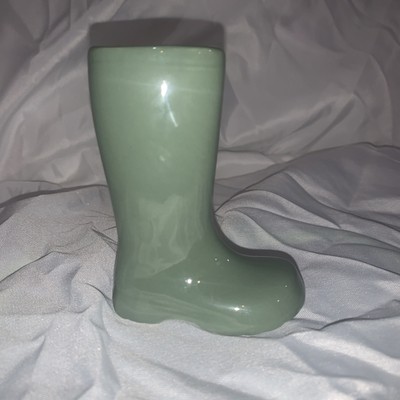 Creative Co-Op Boot Mini Planter Vase Green Ceramic 4