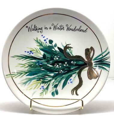 Walking In A Winter Wonderland Plate By Creative Co-Op Angela Home Decor Collect-image