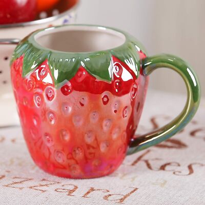 Ceramic Mug for Home & Office Creative Porcelain Fruit Cup with Handle for Co...-image