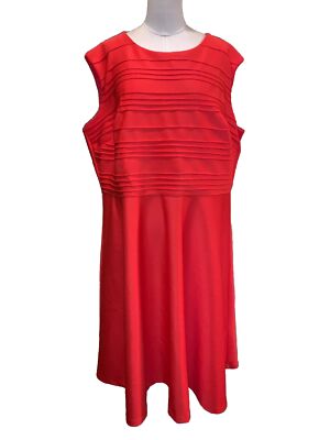 Beautiful Orange Sleeveless Sheath Dress from Dress Barn , sz 18 Stretch-image