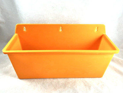 Republic Polly Flex Orange Vinyl Bin Caddy Container Hang Up Mid Century 60s 70s-image