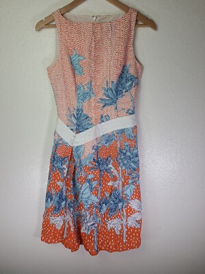 Anthropologie Tabitha Dress Sleeveless Orange Women Size 4-image