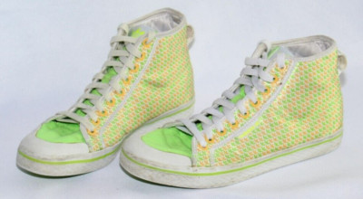 Adidas Originals Green Orange Satin Streetwear Mid Sneakers G05973 Women's 8-image