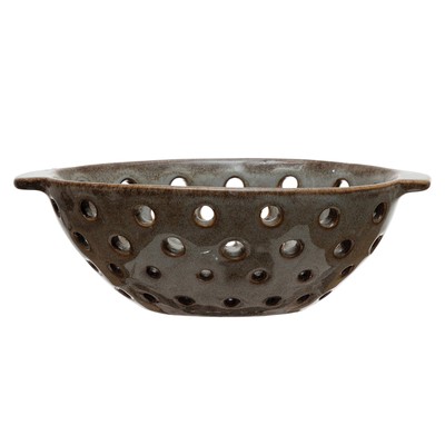 Stoneware Berry Bowl, Reactive Glaze, Brown (Each Will Vary)-image