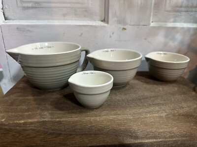 Creative CO-OP Microwave Oven Safe Bowl Shape Measuring Cups Shades Of Grey-image
