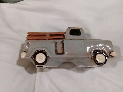 Creative Co-op 9 3/4 Length  Stoneware Truck Planter Grey DF 3381-image